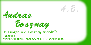 andras bosznay business card